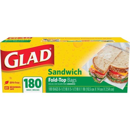 CLOROX Glad Sandwich Fold-Top Bags, 180PK CLO60771
